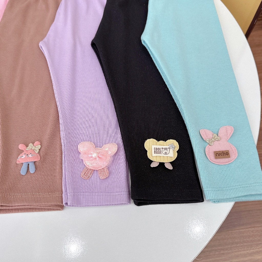 SET 4 QUẦN LEGGING COTTON TĂM DÀI CHO BÉ