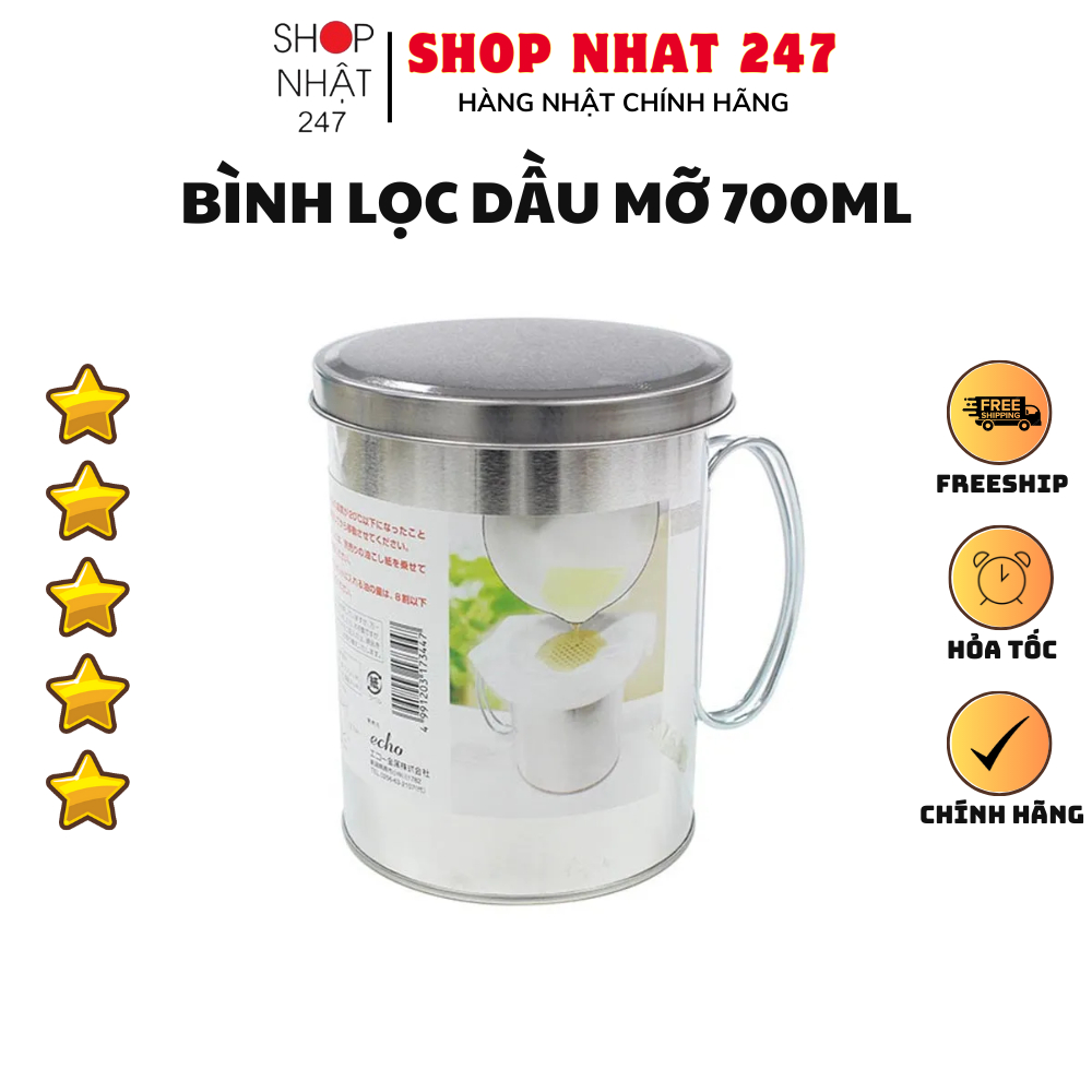 Hũ lọc dầu ăn 700ml nội địa Nhật Bản