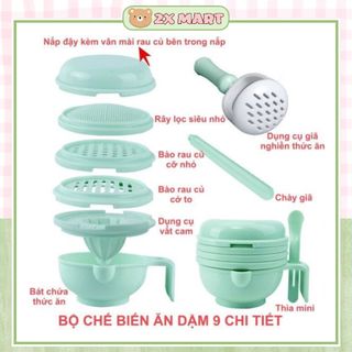 Bộ chế biến ăn dặm kiểu Nhật cho bé 9 dụng cụ