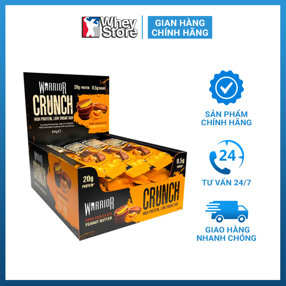 Combo Bánh Warrior Crunch Protein Bar  Chính Hãng