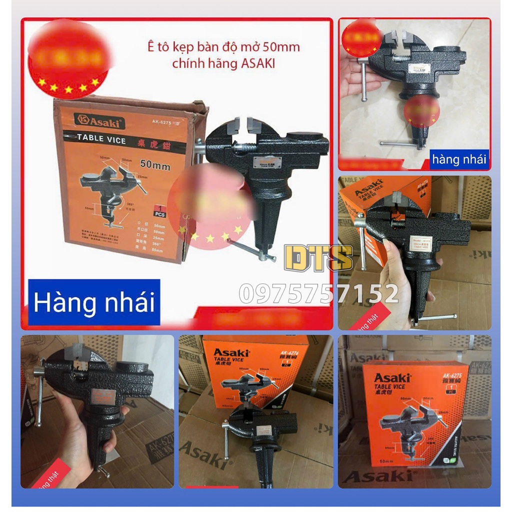 Ê tô kẹp bàn mâm xoay 360° Asaki AK-6276 F60 - Kẹp tối đa 60mm