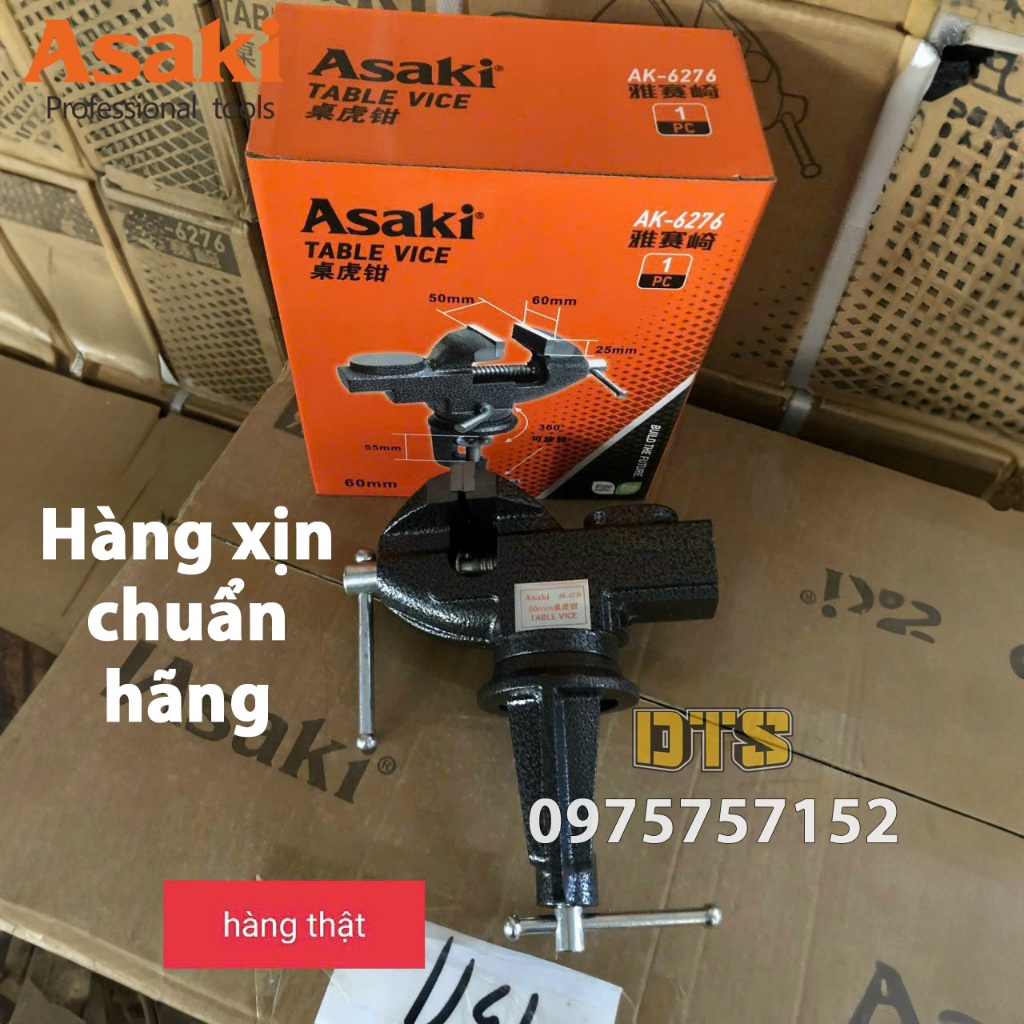 Ê tô kẹp bàn mâm xoay 360° Asaki AK-6276 F60 - Kẹp tối đa 60mm