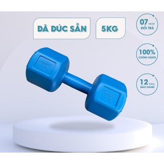Tạ tay nhựa vn, tạ 5kg đã đúc sẵn