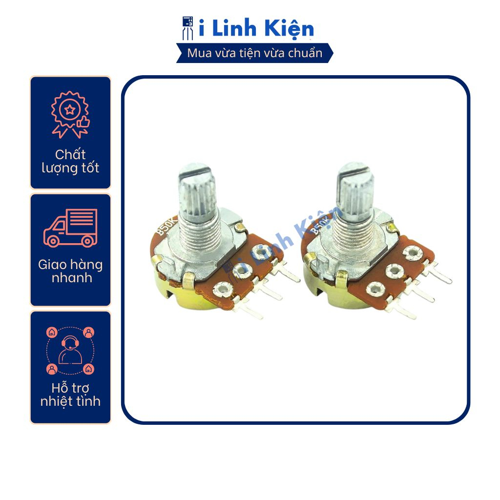 Triết áp đơn 1K 2K 5K 10K 20K 50K 100K 250K 500K 1M WH148 15mm chất lượng tốt.