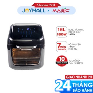 Nồi chiên không dầu kết hợp lò nướng Magic Eco M-16 16L, Hàng Chính Hãng, 10 Chế Độ Nấu - JoyMall