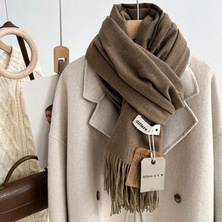 Khăn choàng cổ trơn Different tone màu Neutral chất Cashmere dạ Khăn choàng tua rua đa năng ấm áp phong cách Hàn Quốc