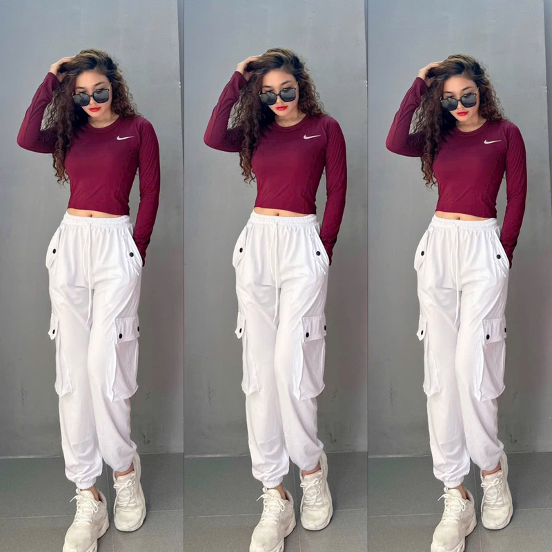 Áo Croptop tay dài Kiểu Nữ Ôm Body Sexy