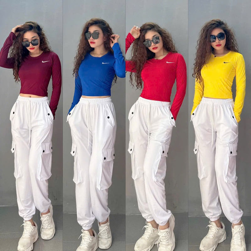 Áo Croptop tay dài Kiểu Nữ Ôm Body Sexy