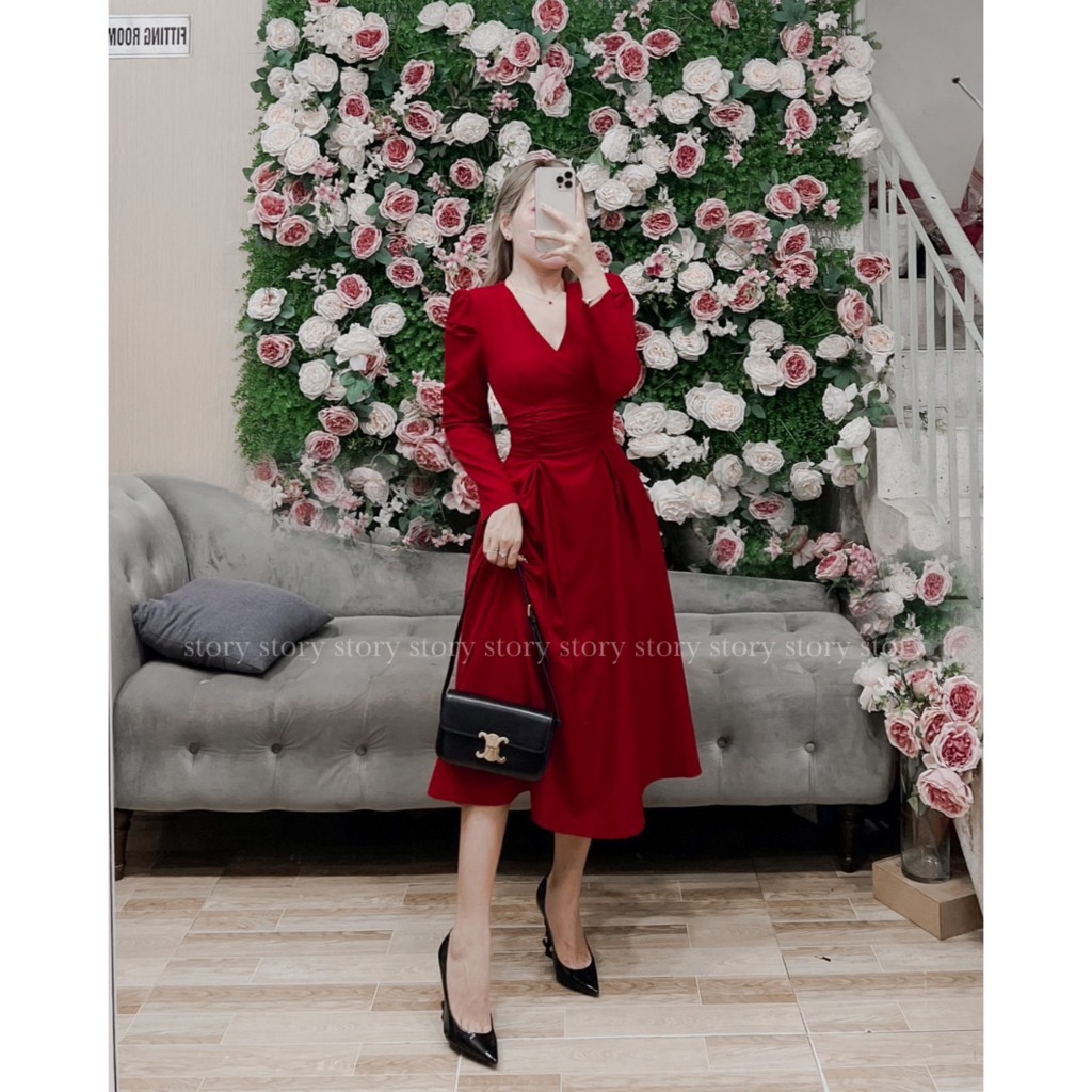 STORY Đầm Casie váy midi eo cột dây thanh lịch du lịch hẹn hò dạo phố Story.clothes thời trang nữ