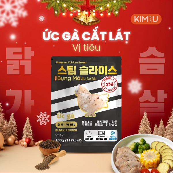 【HCM】100g ỨC GÀ ĂN LIỀN CẮT LÁT VỊ TIÊU KIM AND YOU HEALTHY TĂNG CƠ GIẢM CÂN