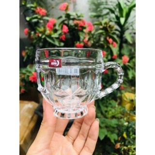 Bộ 6 cốc thủy tinh pha lê có tay cầm, hàng Deli cao cấp