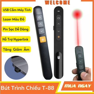  Bút trình chiếu Lazer Không Dây T88 Tia đỏ đa năng  Điều khiển Slideshow Chuyên nghiệp cho thuyết trình giảng dạy 