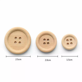 Cúc Gỗ Trơn-set 5 cái [Len Lẻn Lèn Len Shop]