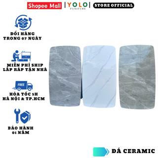 Mặt Bàn Ăn Cơm YoLo Đá Ceramic, Đá Bạch Ngọc, Chống Trầy Xước Ố. Hàng Nhập Khẩu Cao Cấp Hiện Đại
