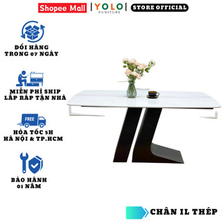 Bàn Ăn Cơm YoLo Chân Il, Chân Sắt Sơn Tĩnh Điện, Gia Công Cao Cấp Hiện Đại, Phù Hợp Căn Hộ Chung Cư Gia Đình