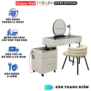 Bàn Trang Điểm Thông Minh YoLo MD3. Sạc Không Dây, Loa Bluetooth, Đèn Led Cảm Ứng.Nhập Khẩu Hiện Đại