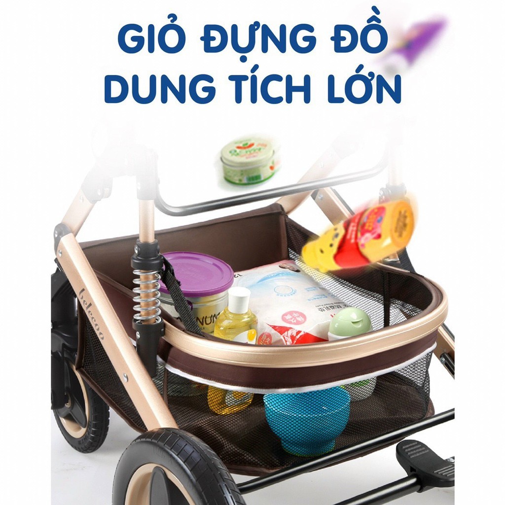 Xe nôi 2 chiều 3 tư thế gấp gọn  Beleco hàng cao cấp chính hãng,an toàn , thoải mái cho bé yêu