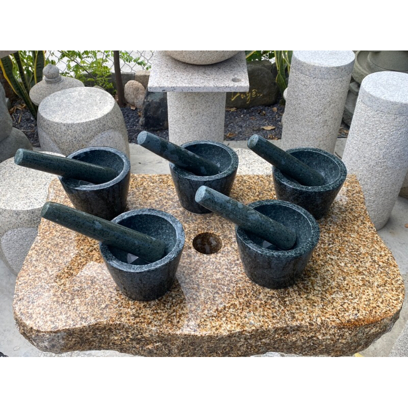 Cối  Chày Đá Xanh Nguyên Khối  Mẫu Đánh Bóng