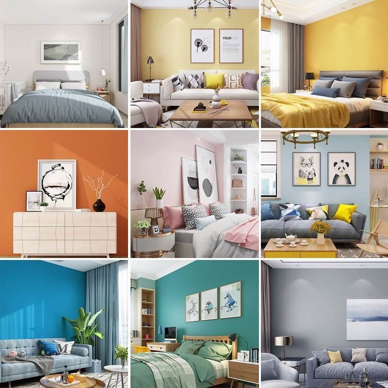 Giấy dán tường một màu Decal Dán Tường Màu 10m Trơn có Keo Sẵn Thời Thượng Trơn Nhám nhiều màu keo sẵn chống nước tốt