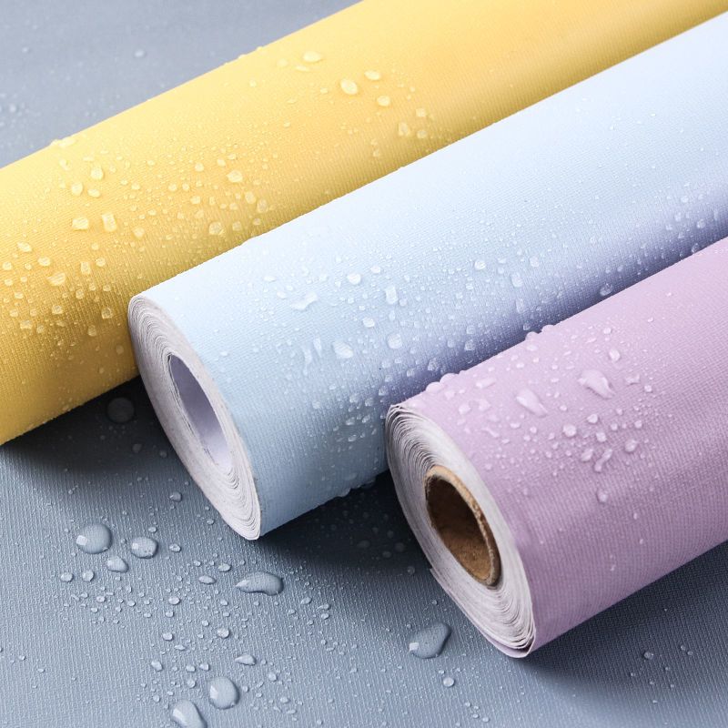 Giấy dán tường một màu Decal Dán Tường Màu 10m Trơn có Keo Sẵn Thời Thượng Trơn Nhám nhiều màu keo sẵn chống nước tốt