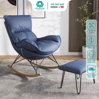 SG Ghế Sofa Lười Bập Bênh Kèm Đôn Cao Cấp, Chất Liệu Kim Loại Bền Chắc, Phong Cách Bắc Âu, Màu Sắc Tinh Tế / FutureHomes