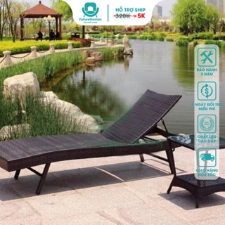 Ghế Thư Giãn Bể Bơi mây nhựa cao cấp chịu nắng mưa tốt decor sân vườn khu nghỉ dưỡng khách sạn / FutureHomes SG