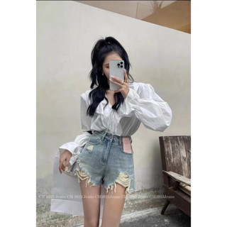 Quần Short Rách May Mác Hồng Lưng Siêu Cao