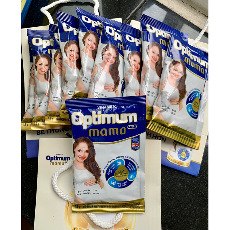 Hàng chính hãng combo 10 gói Sữa bầu hương vani Optimum Mama Gold (1 gói/43g)-Mẹ hấp thu khỏe, Bé thông minh