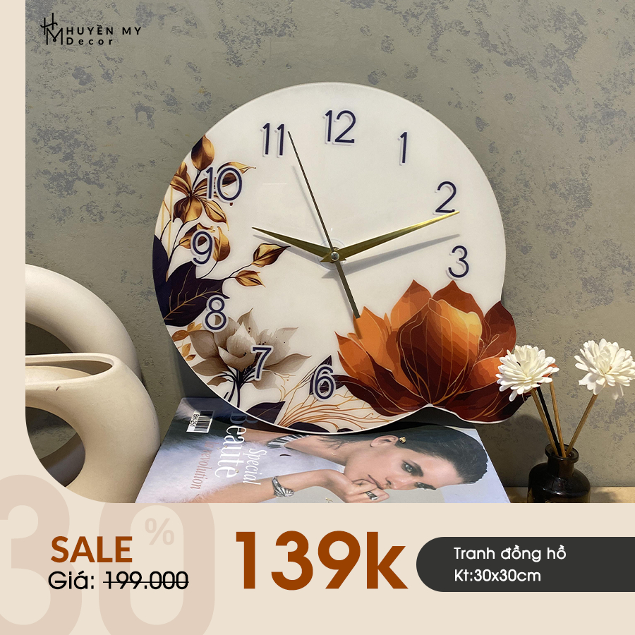 Nhiều Mẫu Tranh Đồng Hồ Tráng Gương Dễ Thương Huyền My Decor
