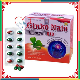GINKO NATO COENZYME Q10 - ( Hộp 100 viên )- tăng cường máu lên não,Giúp hoạt huyết, giảm xơ vữa động mạch
