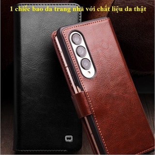 Bao da Galaxy Z Fold 4 Qlino Wallet da bò thật