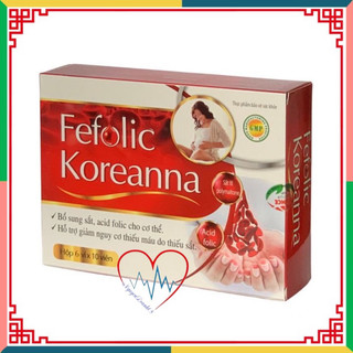 Viên Bổ Máu FEFOLIC KOREANNA - Hộp 60 Viên -Bổ xung sắt cho người thiếu máu