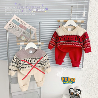 Bộ len đỏ Noel bé trai bé gái