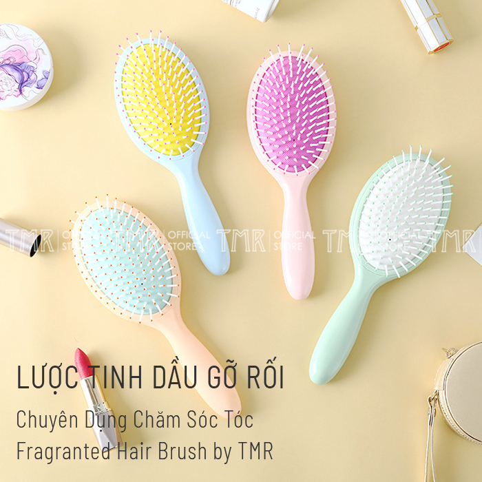Lược Tinh Dầu Gỡ Rối TMR 2 Size Chuyên Dụng Có Đệm Khí Tăng Hương Thơm Cho Tóc Ngày Dài