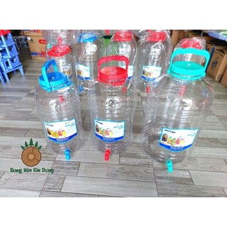 Bình pet tròn duy tân đựng nước uống có vòi xả 10l 15l 20l