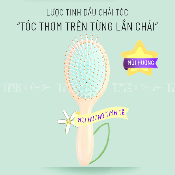 Lược Tinh Dầu Gỡ Rối TMR 2 Size Chuyên Dụng Có Đệm Khí Tăng Hương Thơm Cho Tóc Ngày Dài