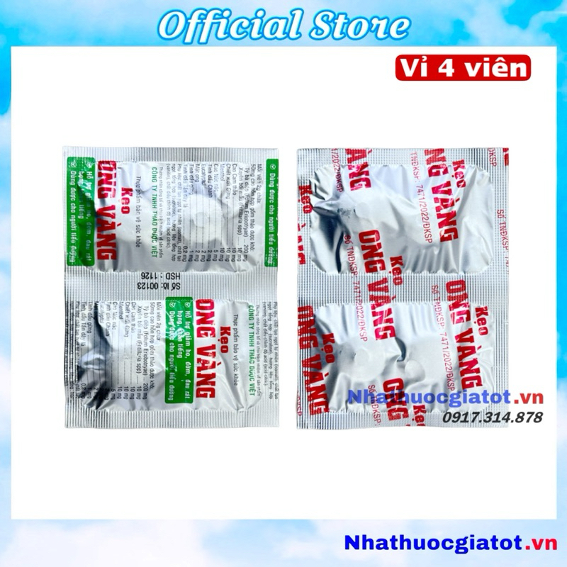 Kẹo Ong Vàng Thông Cổ, Giảm Ho, Viêm Họng, Khan Tiếng