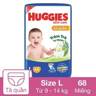 Tã/bỉm quần Huggies skin care M76 +8 / L68 +8 / XL60 +8 / XXL54 +8 mẫu mới