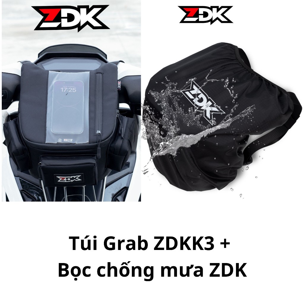 Túi treo đầu xe máy ZDKK3,Túi Grab zdkk3 có lỗ thoát nhiệt cao cấp cảm ứng nhạy,sẵn lỗ sạc pin,chống sốc dùng xem bản đồ