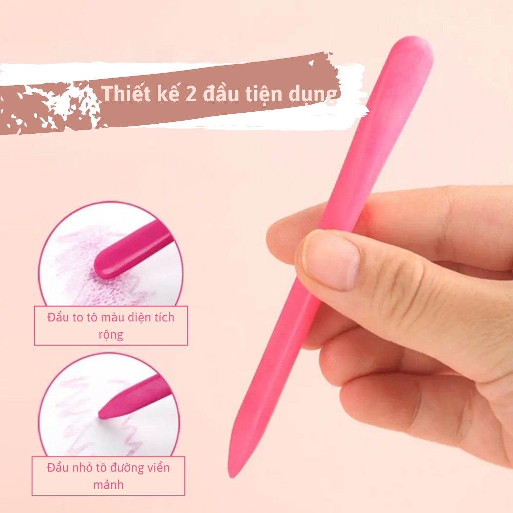 Bút Màu Sáp Plastic Crayon Không Dính Tay, Chống Gãy 12 - 24 Màu