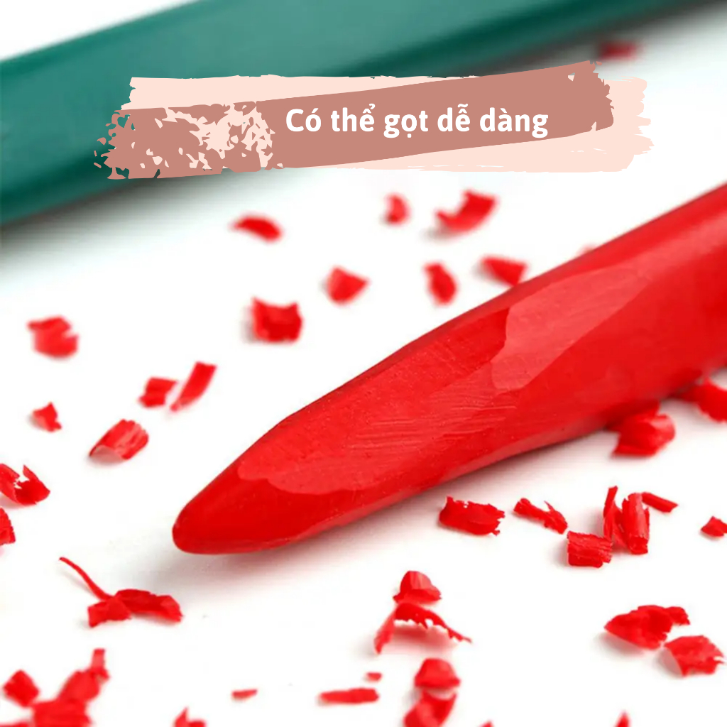 Bút Màu Sáp Plastic Crayon Không Dính Tay, Chống Gãy 12 - 24 Màu