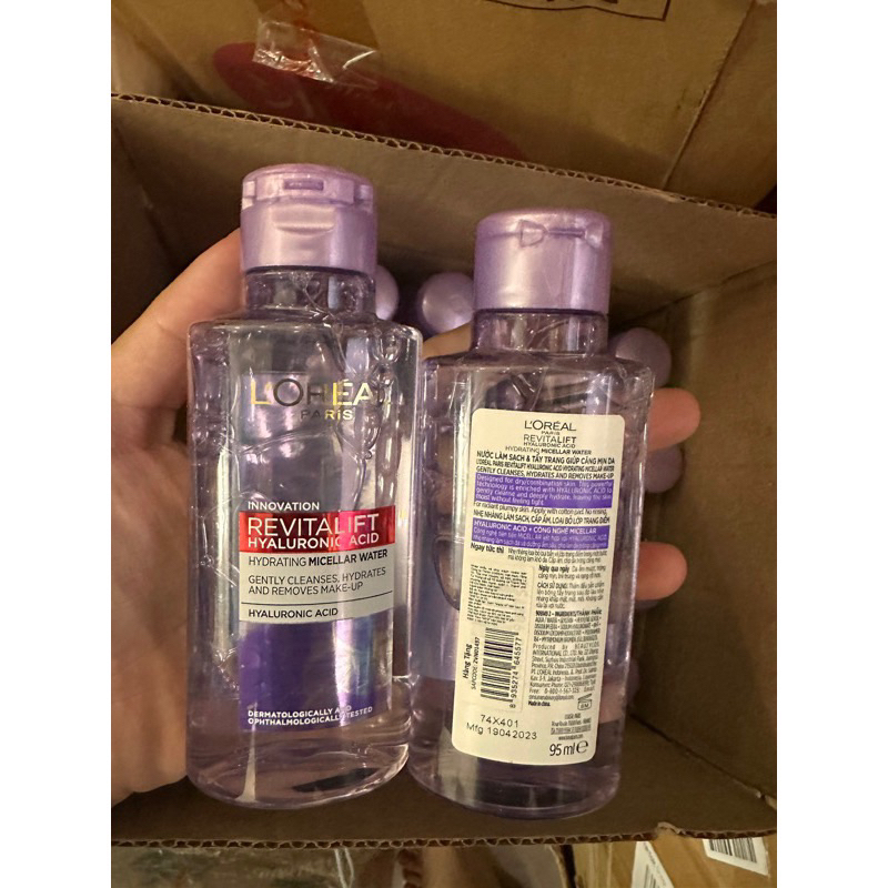 L'OREAL PARIS Nước tẩy trang làm sạch siêu cấp ẩm Revitalift Hyaluronic Acid Micellar Water 95ml
