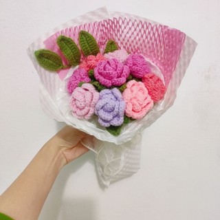 ( Ảnh thật - có sẵn)Bó hoa len mix màu siêu đẹp