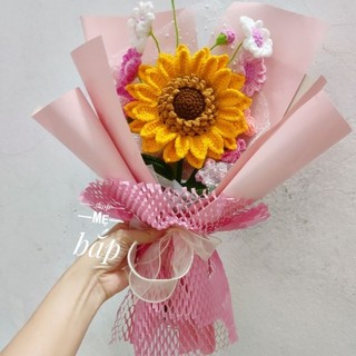 ( Ảnh thật - có sẵn)Bó hoa len mix màu siêu đẹp
