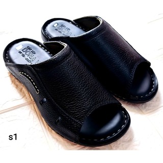 Dép Trung Niên POLO Da Bò Cao Cấp, Đế Cao Su Cao 3CM, May Full Quai Và Đế Chắc Chắn D.SM