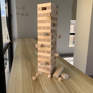 [ Size lớn 72 miếng gỗ- 4 hột xúc xắc 6 mặt - 1,2kg- - video tham khảo ] Bộ Trò Chơi Rút Gỗ Jenga Wooden Toys Gỗ Xịn Mài