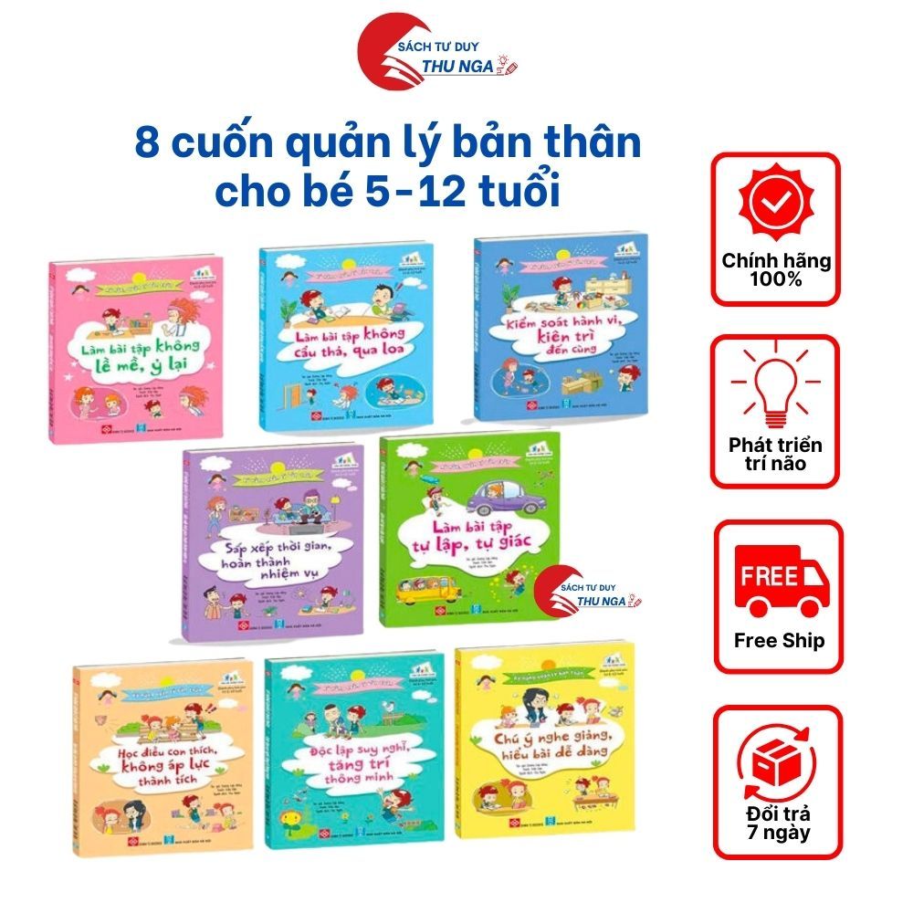 Sách - Combo 8 cuốn kỹ năng quản lý bản thân dành cho trẻ từ 5 đến 12 tuổi