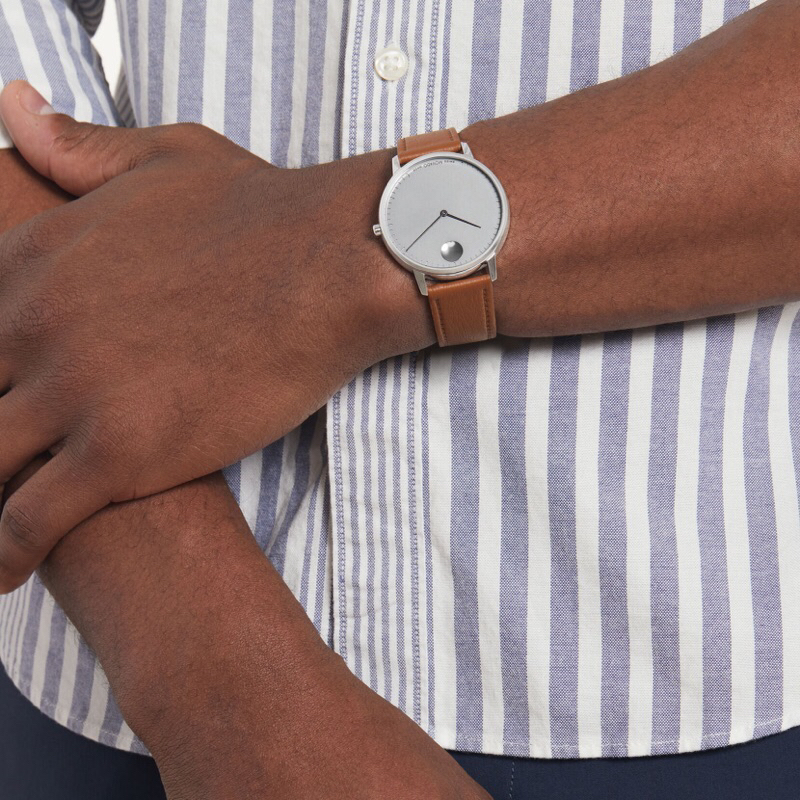 Đồng hồ nam dây da Movado Face 3640100