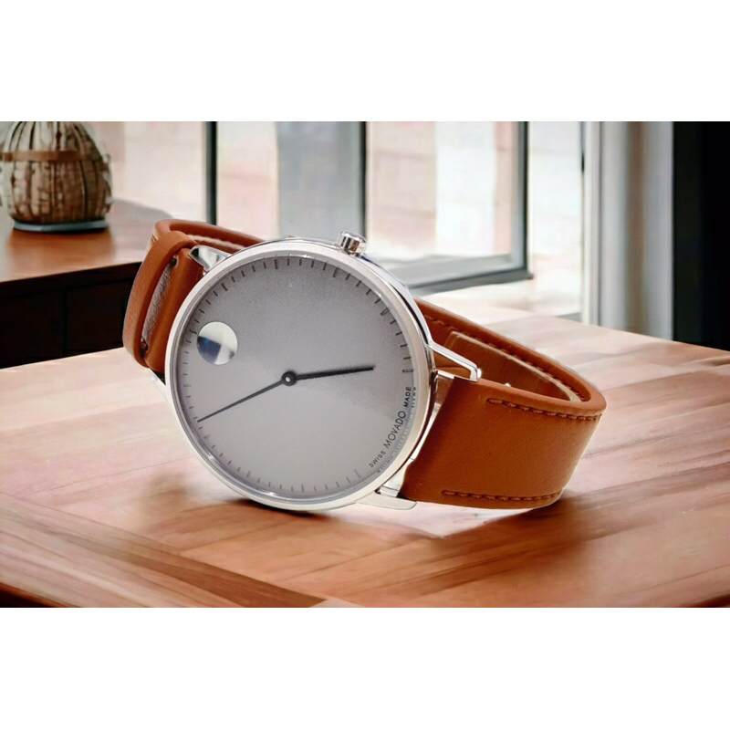 Đồng hồ nam dây da Movado Face 3640100