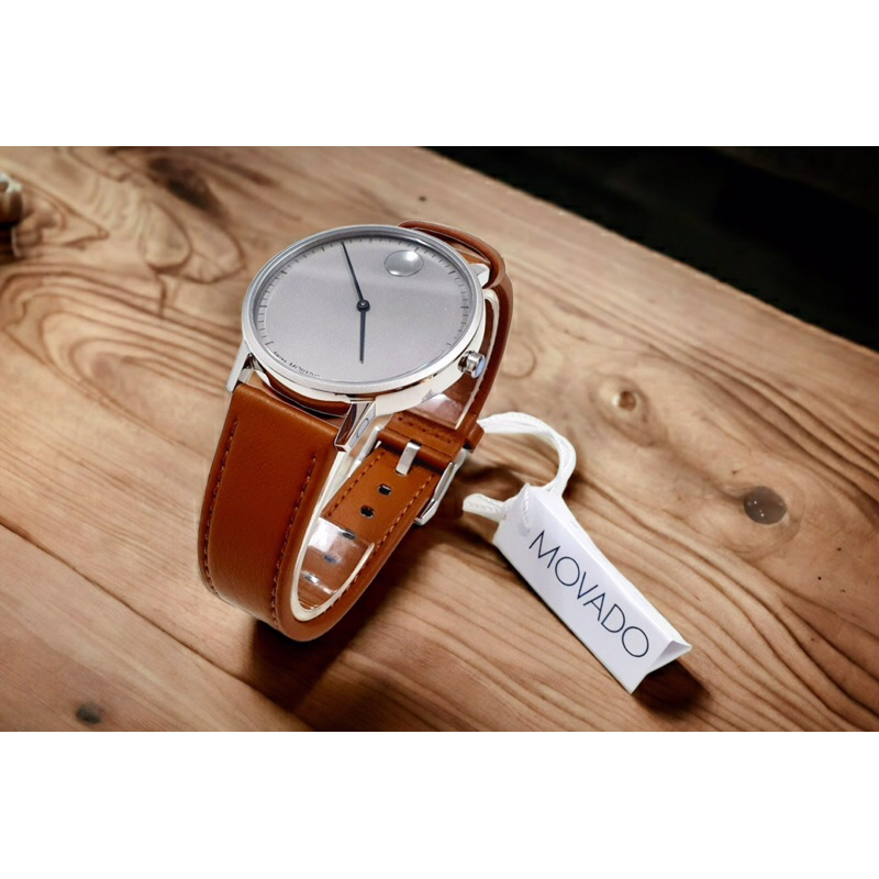 Đồng hồ nam dây da Movado Face 3640100